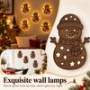 12 Wooden Snowman Lights Christmas Holiday Decoration for Home and Winter Party Display