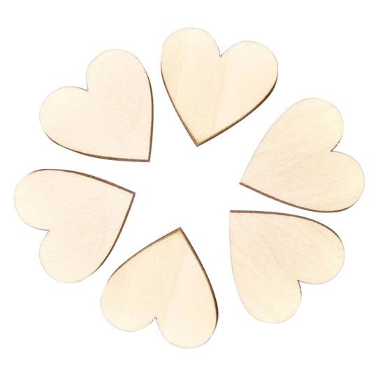 50Pcs 60mm Blank Wooden Love Heart Slices Plates DIY Wedding Crafts Ornaments