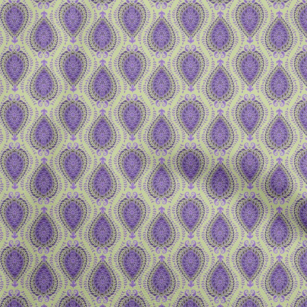 oneOone Cotton Flex Green Fabric Asian Suzani  Quilting Supplies Print Sewing Fabric By The Yard 40 Inch