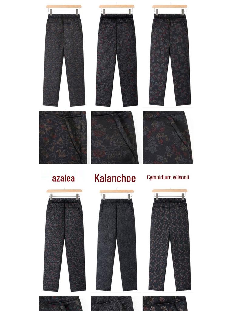 Mom's Cotton Velvet Thick Warm Winter Pants for Elderly Women