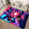 "Vivid Anime Style Carpet with Fiery Battle Scene and Bold Colors" Suitable for use as an anti-slip for living room bedroom sofas
