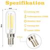 Pack de 4 ampoules LED E14 - NETTLIFE - T25 Ampoule Edison - Filament blanc chaud 2700K - 4W - Verre rétro