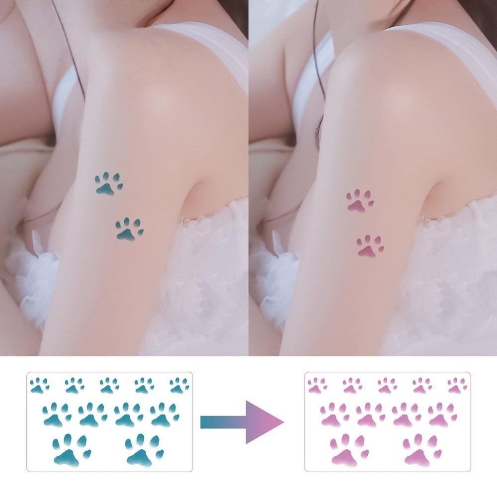 

Waterproof Thermochromic Disposable Tattoos Color Changing Tattoo Stickers Face Neck Shoulder Arm Blue-Purple