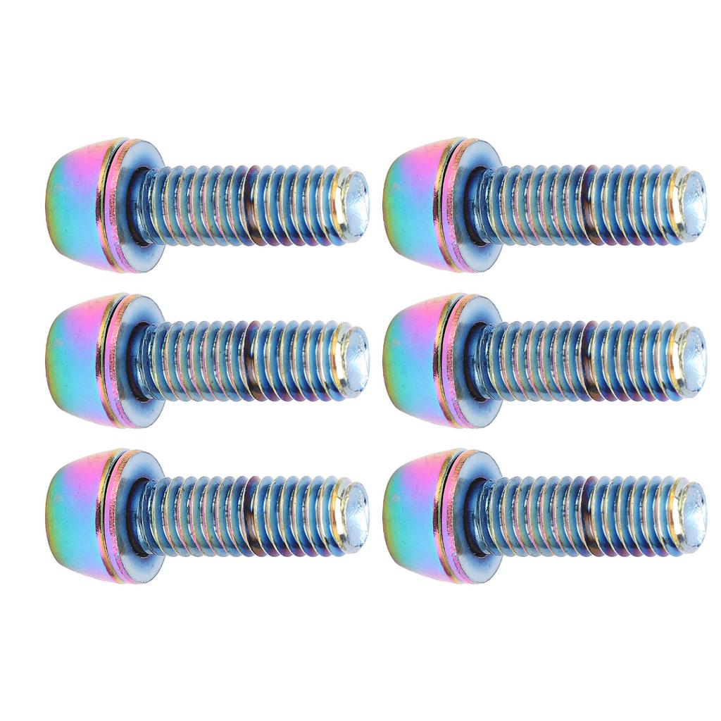 KRSCT 6pcs Cycling Stem Screws with Washers Stainless Steel Bolts Screws for Mountain Cycle Steering Handlebar M6