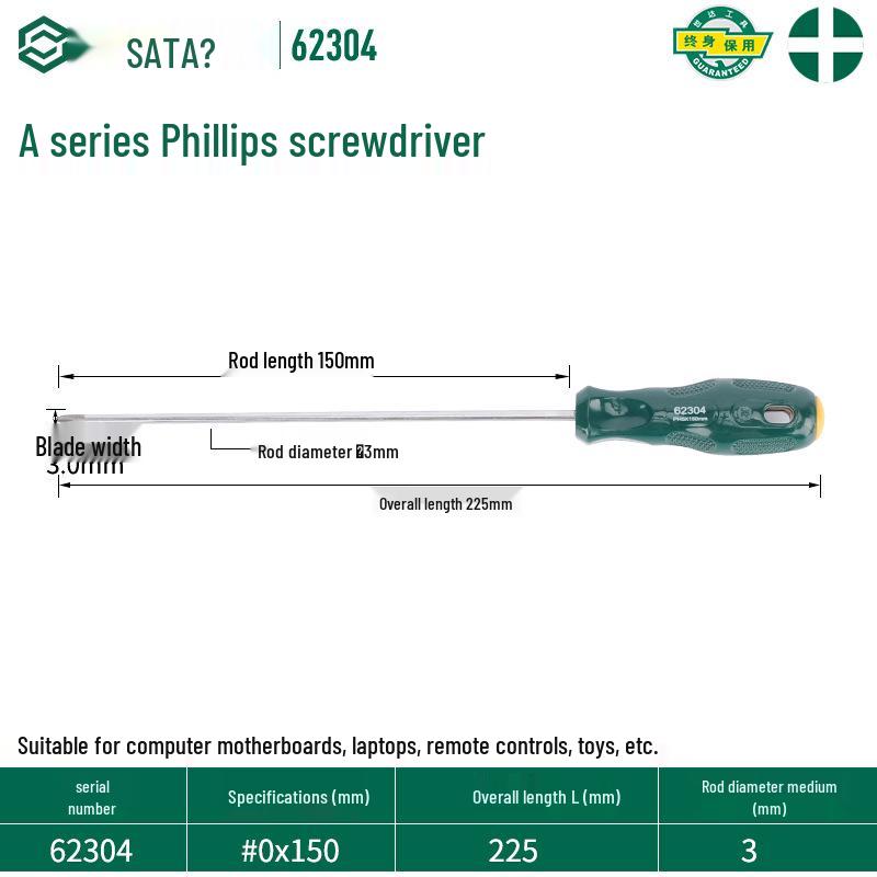 SATA 62303 Phillips Magnetic Screwdriver, 62304 Torx Screwdriver, A Series 62302