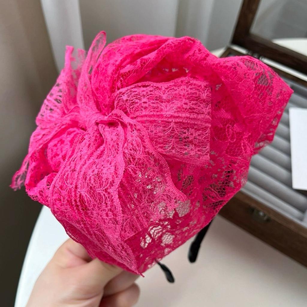 Fashionable Women's Lace Headpiece With Bows Comfortable Headband Stylish Hair Accessory For Wedding Guest Headgear
