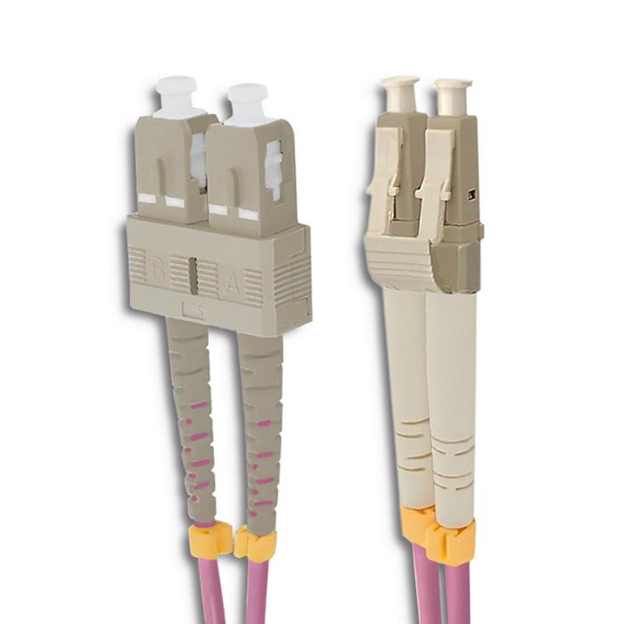 Qoltec Fiber Optic Patchcord Lc/Upc - Sc/Upc | Multimode | 50/125 | Om4 | Duplex | 1M
