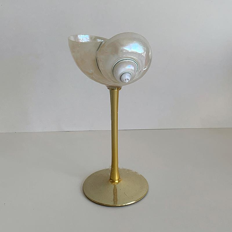 Originality Conch Wine Glass Goblet Handmade Banquet Natural Metal Glass Polishing Decoration Ornament Gift For Bar