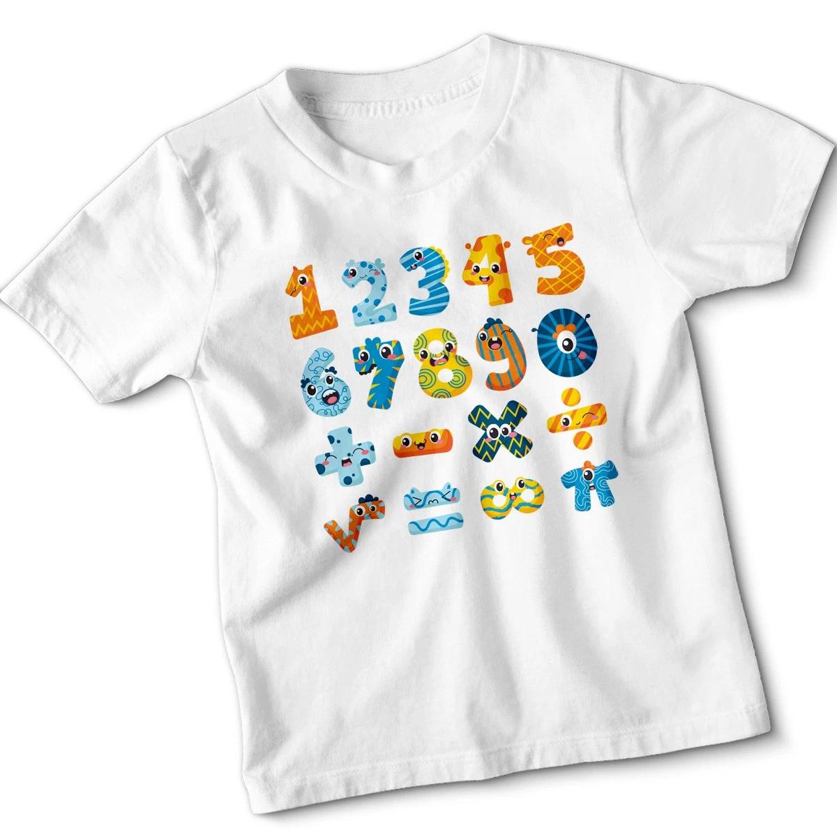 Numbers Day Maths Day Learning Kids T-Shirt Cute Educational Tee M