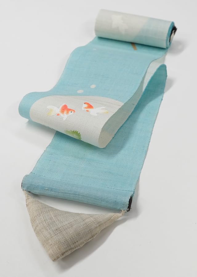 Kyoto Rakushian Noren Narrow Tapestry on a Linen Tapestry Narrow Tapestry Hanging Scroll Interior Japanese Modern Japanese Style Ts-858 "Goldfish Fan"
