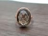 Oval Rose Cut Smoky Quartz 925 Sterling Silver Rose Gold Overlay Ring Jewelry