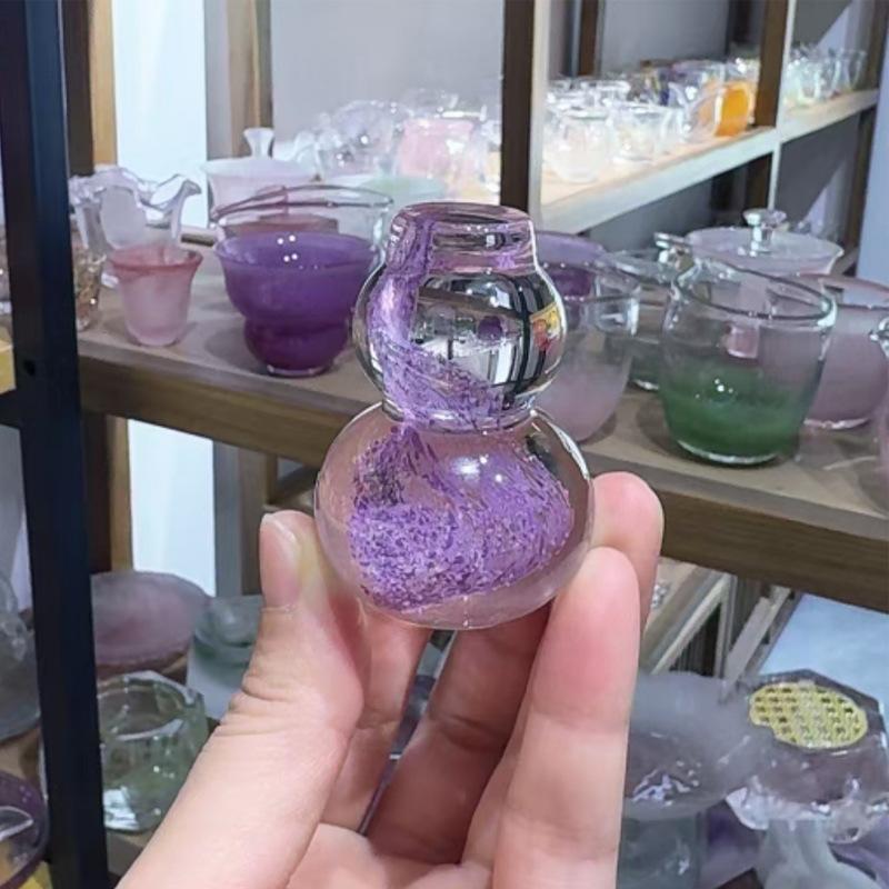 

Хрустальное стекло флуоресцентная крышка держатель крышки маленькой тыквы бытовой креативный чайник маленькая декоративная крышка чаши чайный питомец чайный столик