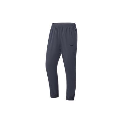 Li Ning Fitness Séria Jednofarebný Pás Zúžené Tkané Pletené Športové Nohavice Pánske nohavice Cool-Black AYKU659-2
