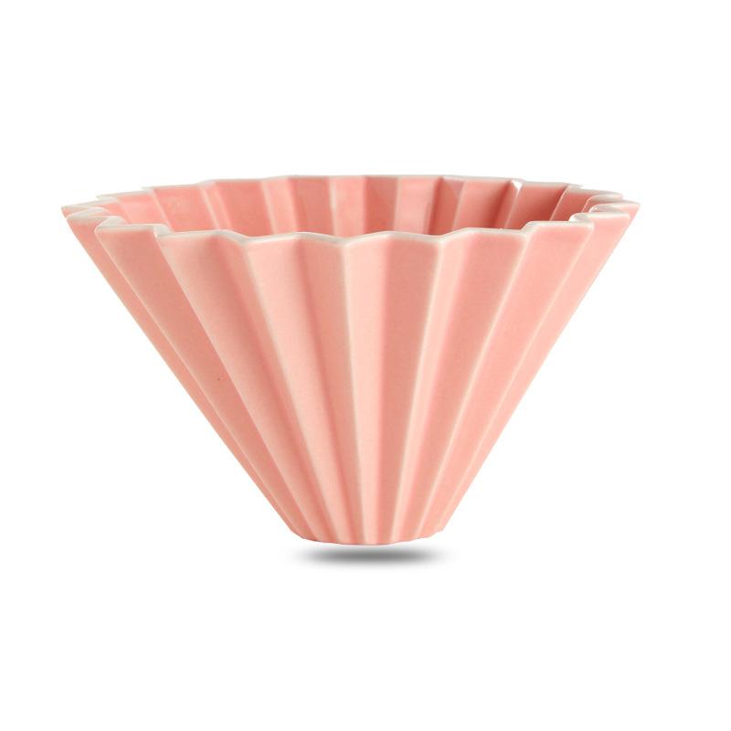 

Origami Art V60 Кавовий фільтр Барвисті керамічні аксесуари для кавового бару Конусний фільтр Koffie Постійний фільтр Кавоварка Ситечко Pink Coffee Filter for 1-4 People