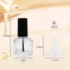 NIIIYTYB 4Pcs Empty Nail Polish Bottles with Brush Small 5ML Glass Bottles with Cap Funnel Mixing Balls Gel Applicator Sample Bottle