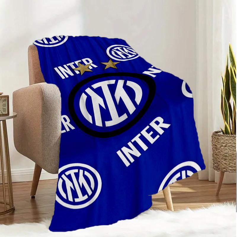 Coperta con Stemma Inter Milan Leggera Coperta Ideale per Letto Perfetta per Viaggi, Campeggio, Soggiorni, Uffici, Divani, Regalo di Natale per tifosi