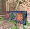 Hand Carved Painted Floral Wood Panel: Indian Home Decor