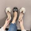 Fashion pearl bowtie ballet flats women sequines cloth slip on loafers 34-43 big size embroider ballerina shoes woman shallow moccasins