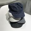 Versatile plaid thin octagonal hat British retro student cap Casual painter hat Newsboy hat Children