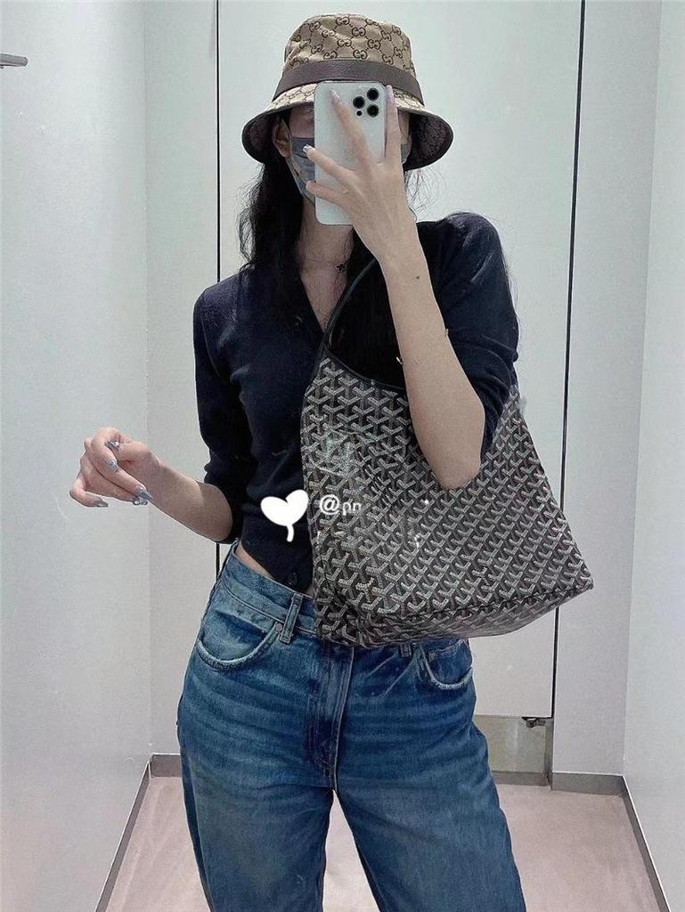 Ding Edition Hobo Crossbody Tasche: Hundezahn Weiches Leinen, Leder Schultergurt