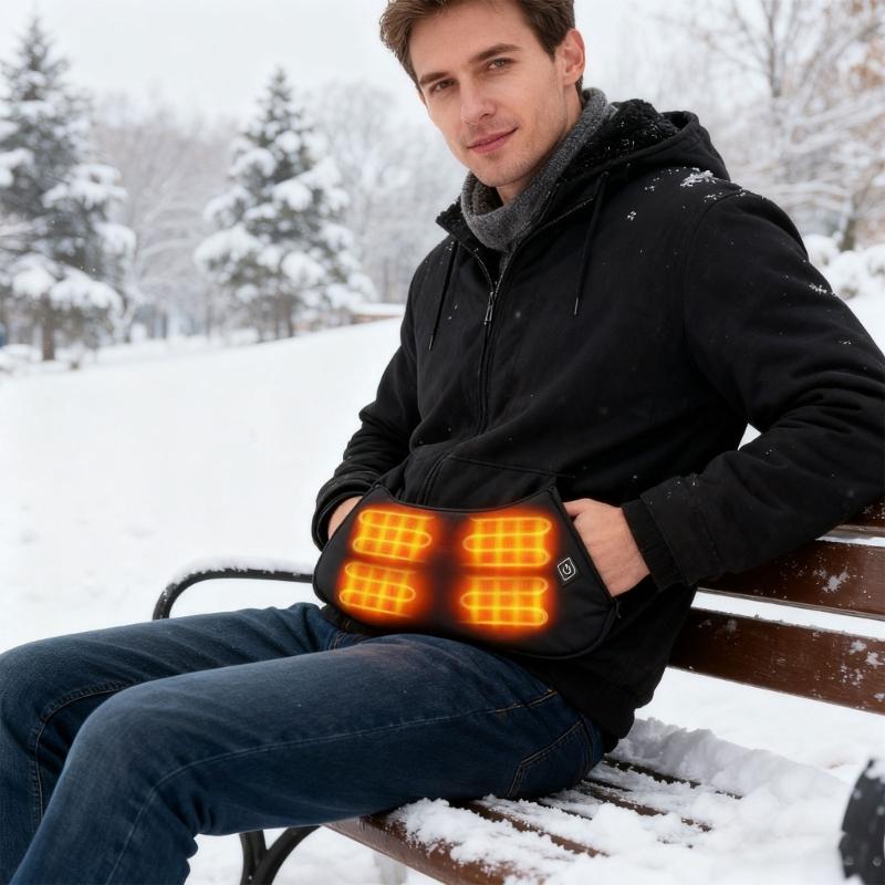 Rechargeable Heated Hand Warmer Pouch Fast Heating Cold Weather Thermal Glove Waist Bag For Travel Office Home