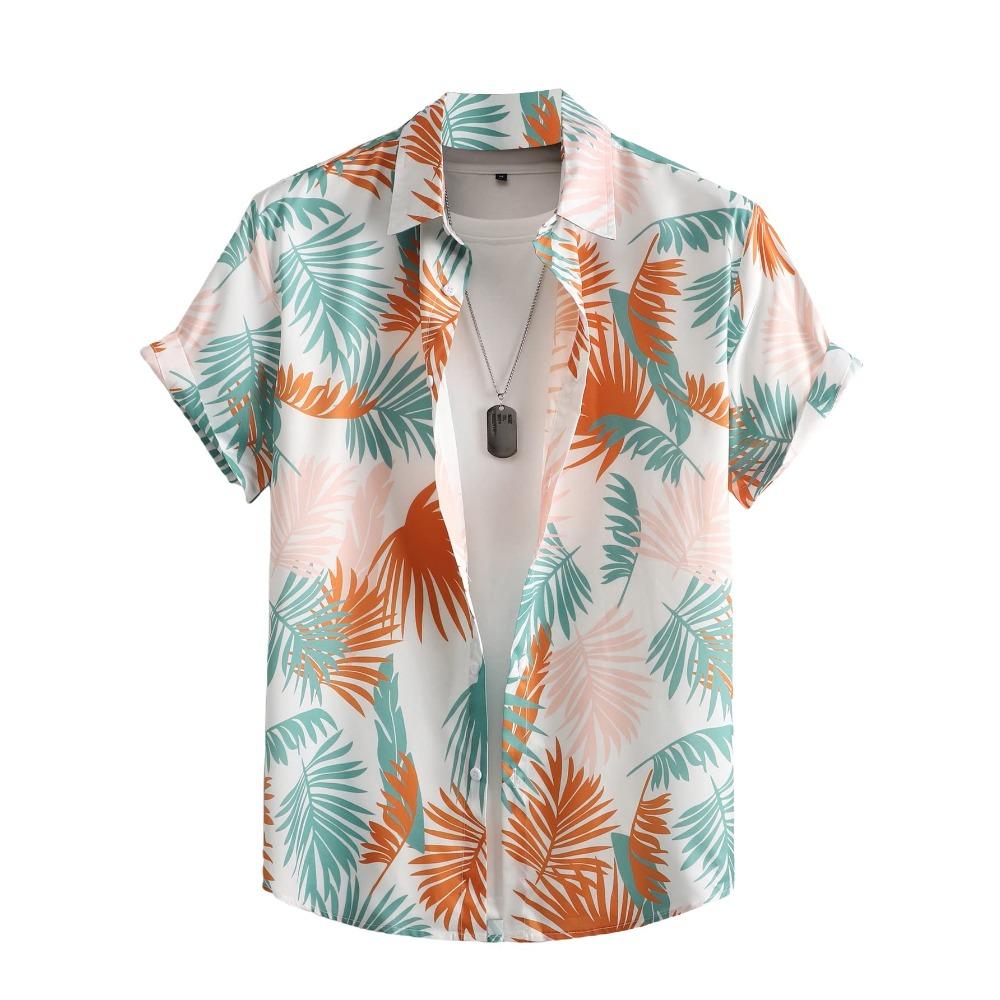 Summer Fashion Casual Holiday Beach Shirt 3D Flower Pattern T-shirt Retro Short Sleeve Street Vacation Outdoor Men's and Women's Shirt