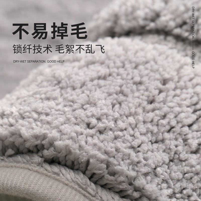 Thick Absorbent Bath Mat Bathroom Door Non-Slip Floor Rug With Edge Binding Square Shape Machine Woven