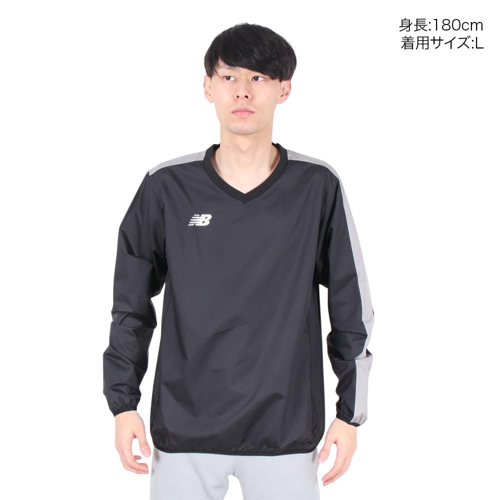 New Balance Men's Soccer Football Piste Coat Jacket (JMTF9405) Black Size L - Round Neck Style