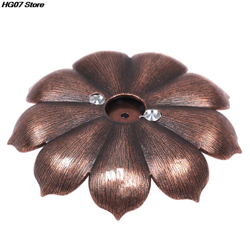 Hot sale 1PC Alloy Incense Burner Stick Holder Plate Buddhism Lotus Censer Bronze Nasturtium Incense Burner 12 Styles