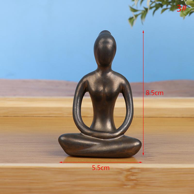 1pc Creative Meditation Yoga Pose Statue Figurine Ornaments Yoga Figure Decor Ornament Home Studio Decor
