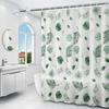 Shower Curtain Simple Wind Green Leaves Print Bathroom Curtains Waterproof Quick Dry For Toilet Modern Style 200Cm Peva Fabric