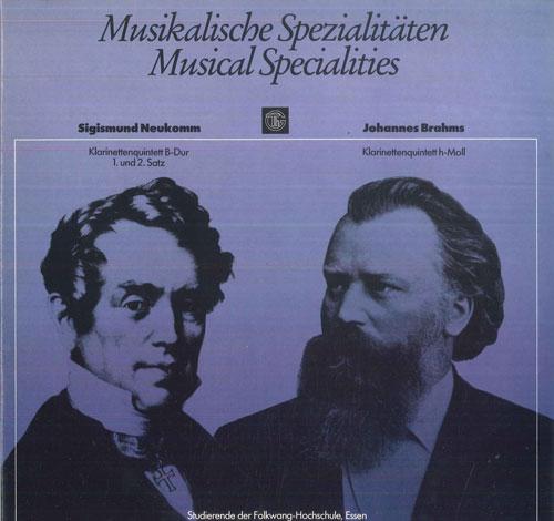 

LP Record STUDIERENDE DER FOLKWANG - HOCHSCHU - Brahms Klarinettenquintett H-moll, F666484 TH GOLDSCHMIDT 1983 Germany Classical Used