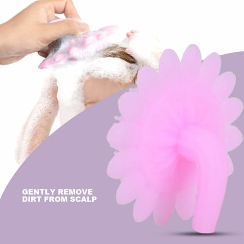 Jimdary Baby Shampoo Brush, Convenient Fine Bristle Baby Bath Brush for Baby Bathroom (Pink)