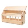 Wooden Automatic Pigeon Feeder Trough with Splash Design, Durable Multi Hole Bird Feeding Dish for Bird Lovers