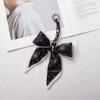 Silk Scarf Keychain with Horseshoe Buckle and Ribbon Bow for Bags and Cars