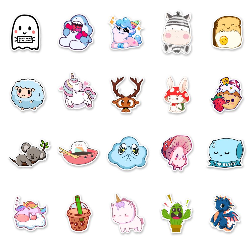 50PCS Cute Cartoon Graffiti Stickers for Notebooks, Skateboards, Water Bottles, Cars, and Luggage