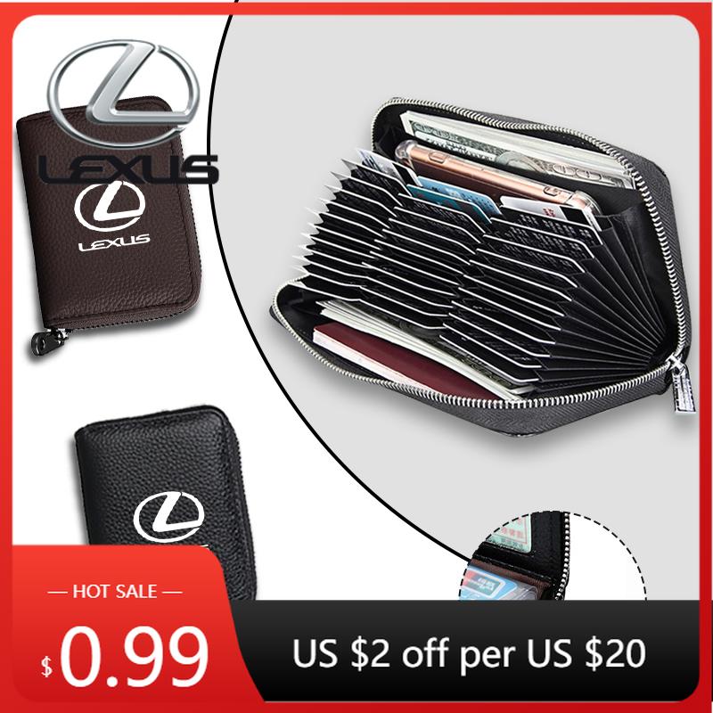 Interior Stickers For Lexus Driver License Holder PU Leather Card Bag For Car Driving Documents Business ID Passport Card Wallet AY6