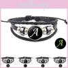Glowing Letter Leather Bracelet Handcrafted Beaded String Multilayer Wristband For Gifts