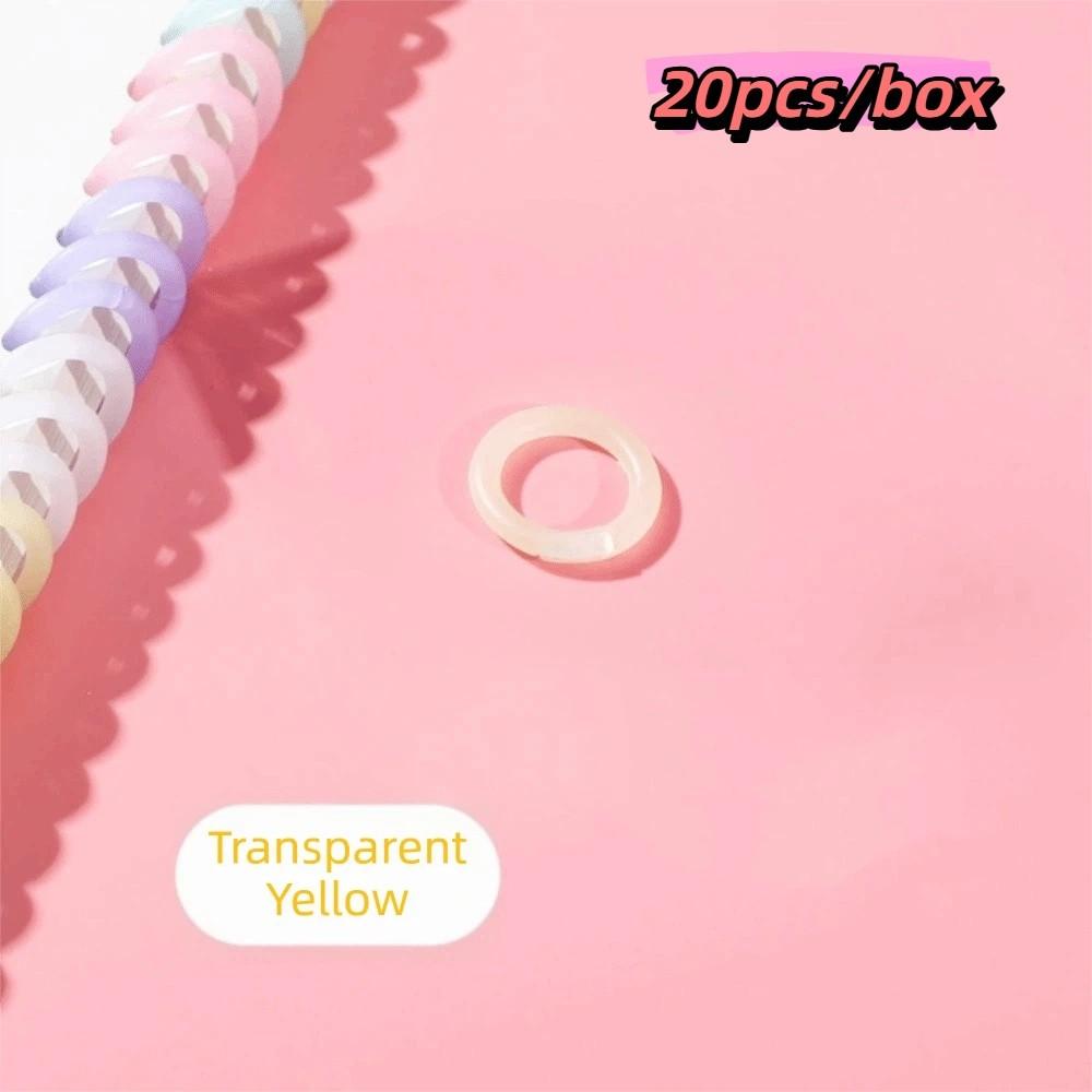 20pcs/box Transparent Colorful Plastic Binding Coils Punch Buckle Rings  Binding Notebooks