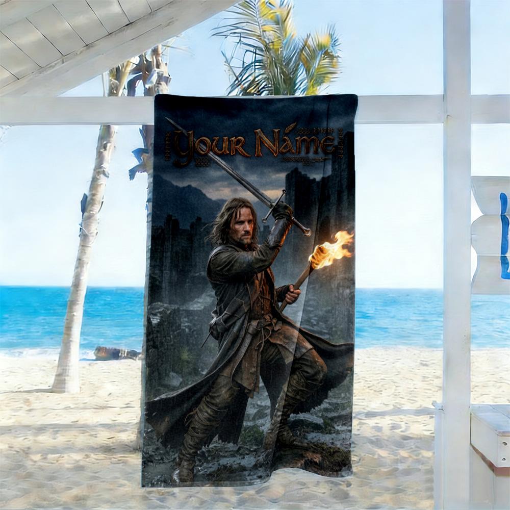 Lord Rings Customize Your Name Beach Towel High Absorbency & Quick-Dry Ideal for Travel Outdoor Swim Pool Yoga Surf Camping Hiking Gym Gift Holiday