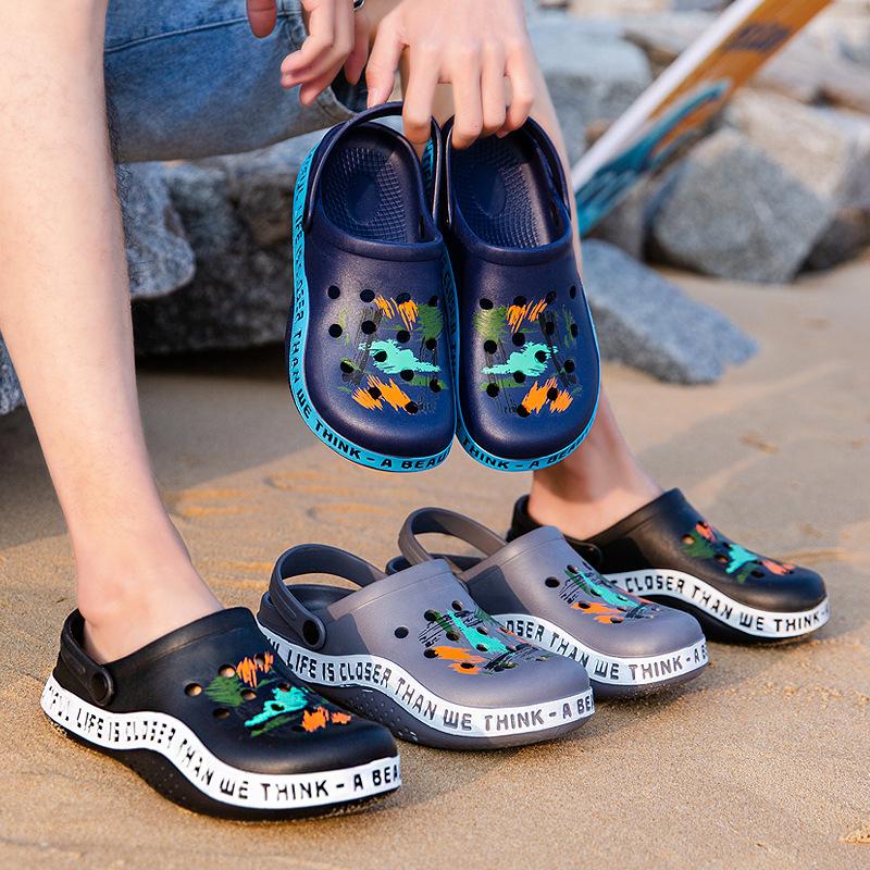 Men's Lightweight PVC Sandals Platform Slippers 2024 Summer Slip On Shoes Male Vacation Beach Sandals Flip Flops Man Size 40-45