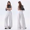 Spring Summer Thin Linen Cotton Textured Cool Old Money Drape Relaxed Wide Leg Casual Denim Pants For Women Casual Pants Oversize Denim Trousers