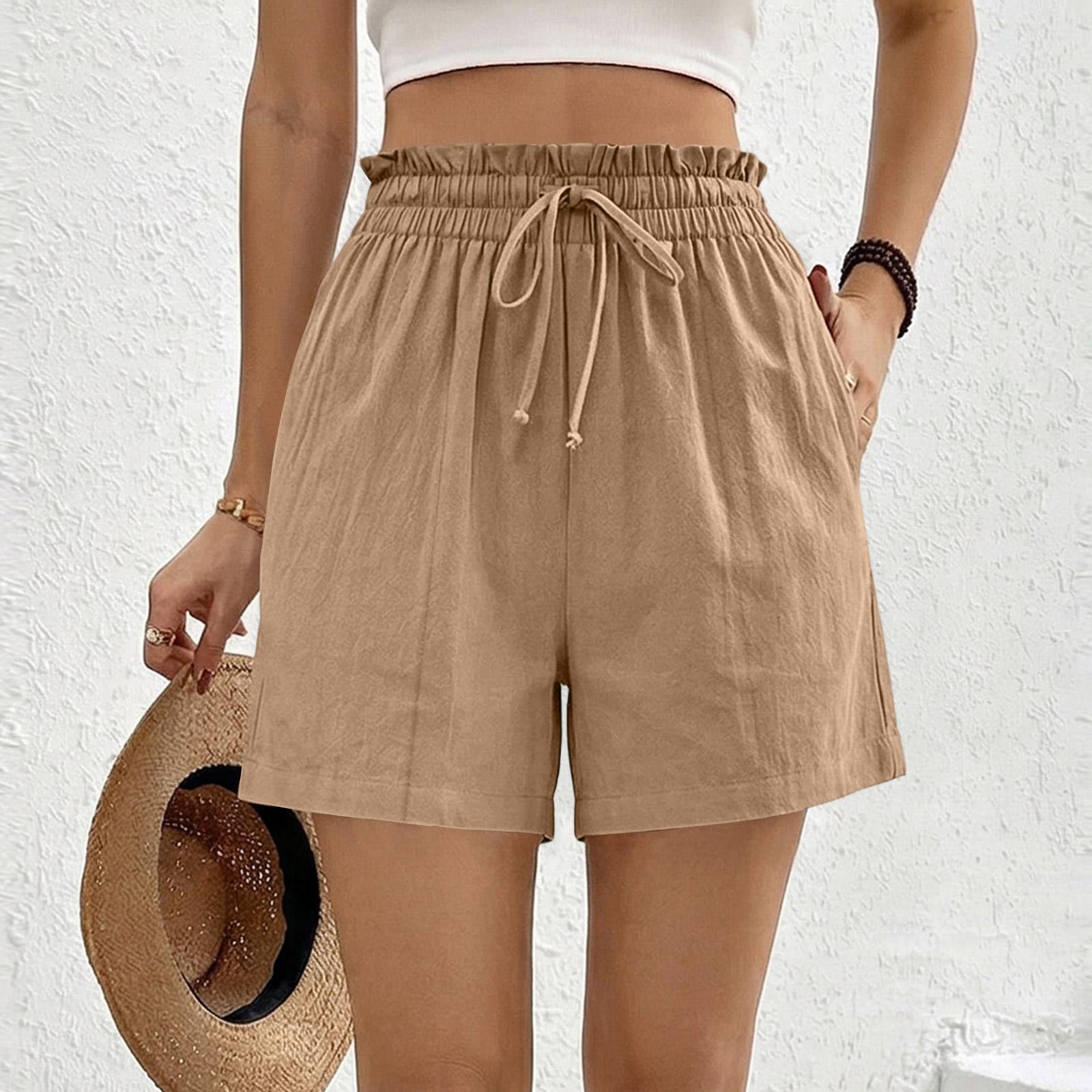 

Womens Palazzo Pants Summer Casual Flowy Wide Leg Trousers Beach Travel Vacation Outfits XXL хаки