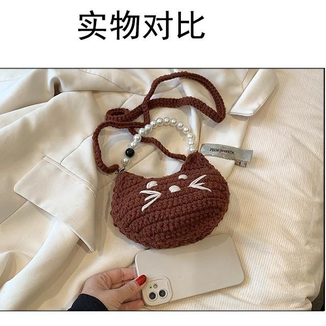Cute Cartoon Cat Cotton And Linen Handbag For Children Ideal For Daily Use Fashion Accessory