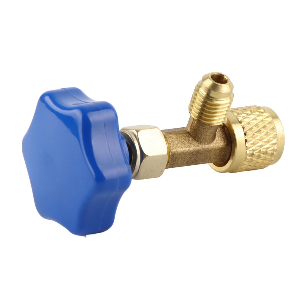 Universal Refrigerant Safety Valve Brass 1cm Diameter Cylinder Valve Replacement for Home Air Conditioner Yellow