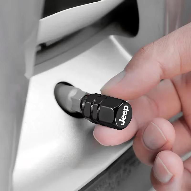4pcs Car Styling Wheel Tire Valve Air Stem Cap Duust Cover For Jeep Renegade Wrangler JL Grand Patriot Willys Liberty Trail Hawk LVCZN1