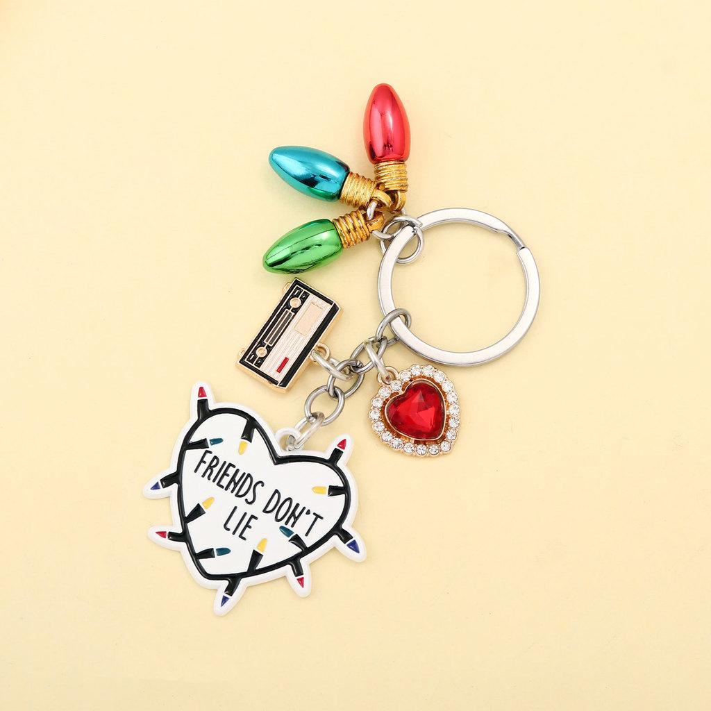 Stranger Things Keychain Heart Light With Magnet Tape Friendship Gift For Teens