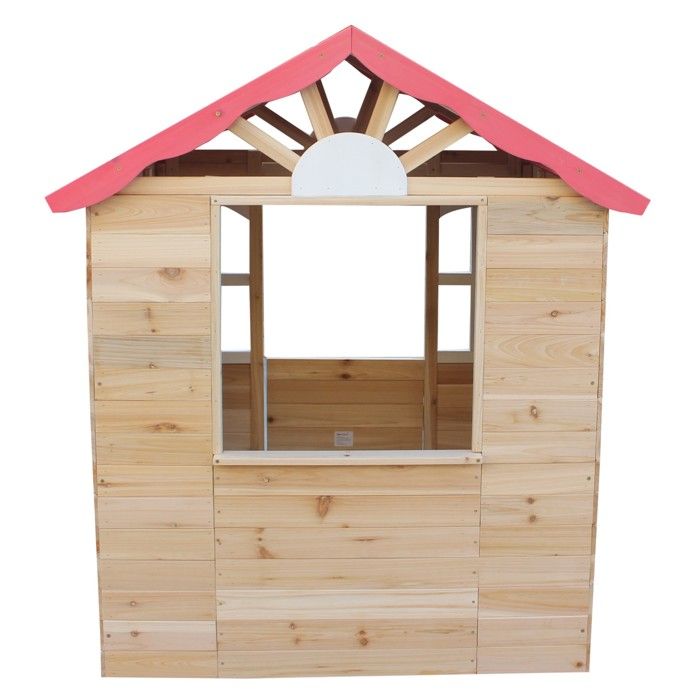 Maisonnette enfant - GINGER HOME - Bois naturel - Porte et fenêtres - Pour extérieur