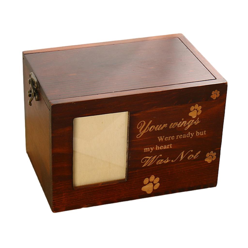 Pet Urns with Photo Frame Funeral Cremation Small Box Wood Urn Loving Memory Pet Urn+Picture Frame Gift Handicraft