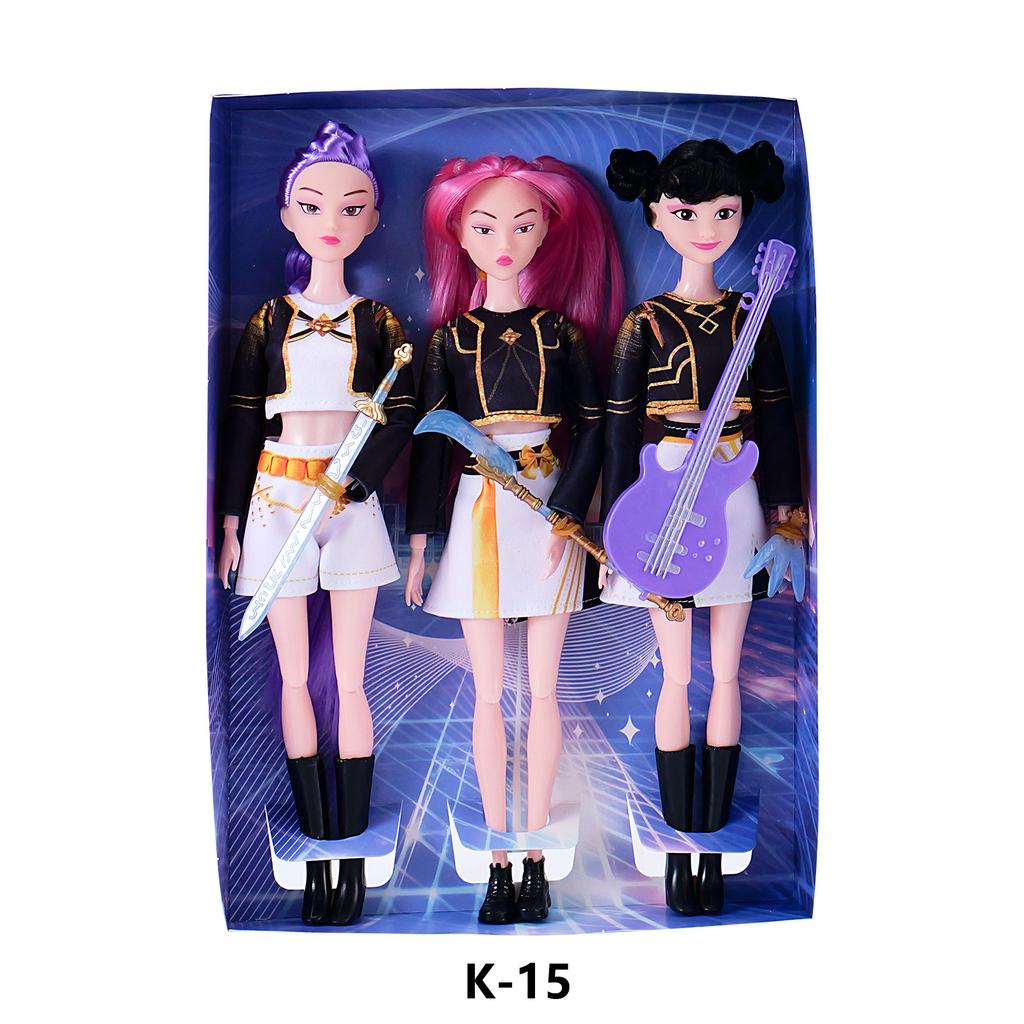 3 szt. Lalka K-pop Fashion z 9 ruchomymi stawami Dynamiczna Lalka do Pozowania Kolekcjonerska Figurka Akcji z Unikalnym Stylem